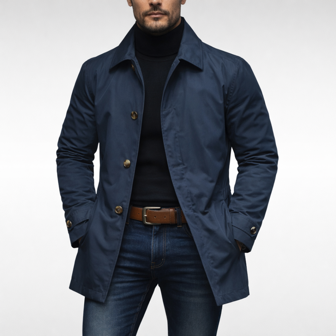 Grant | Men Quilted Lining Button Front Car Coat