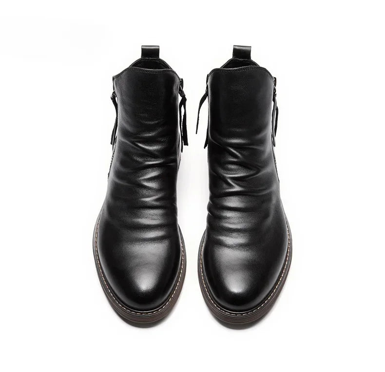 Men's Classic Chelsea Boots – Slip-On Ankle Boots with Elastic Sides
