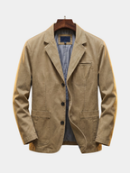 Men's Notch Lapel Casual Blazer – Utility Pocket Tailored Jacket