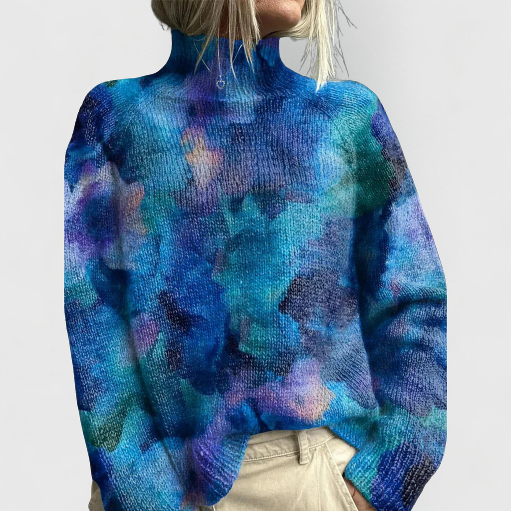 Women's Ribbed Turtleneck Sweater – Relaxed Fit Knit Pullover