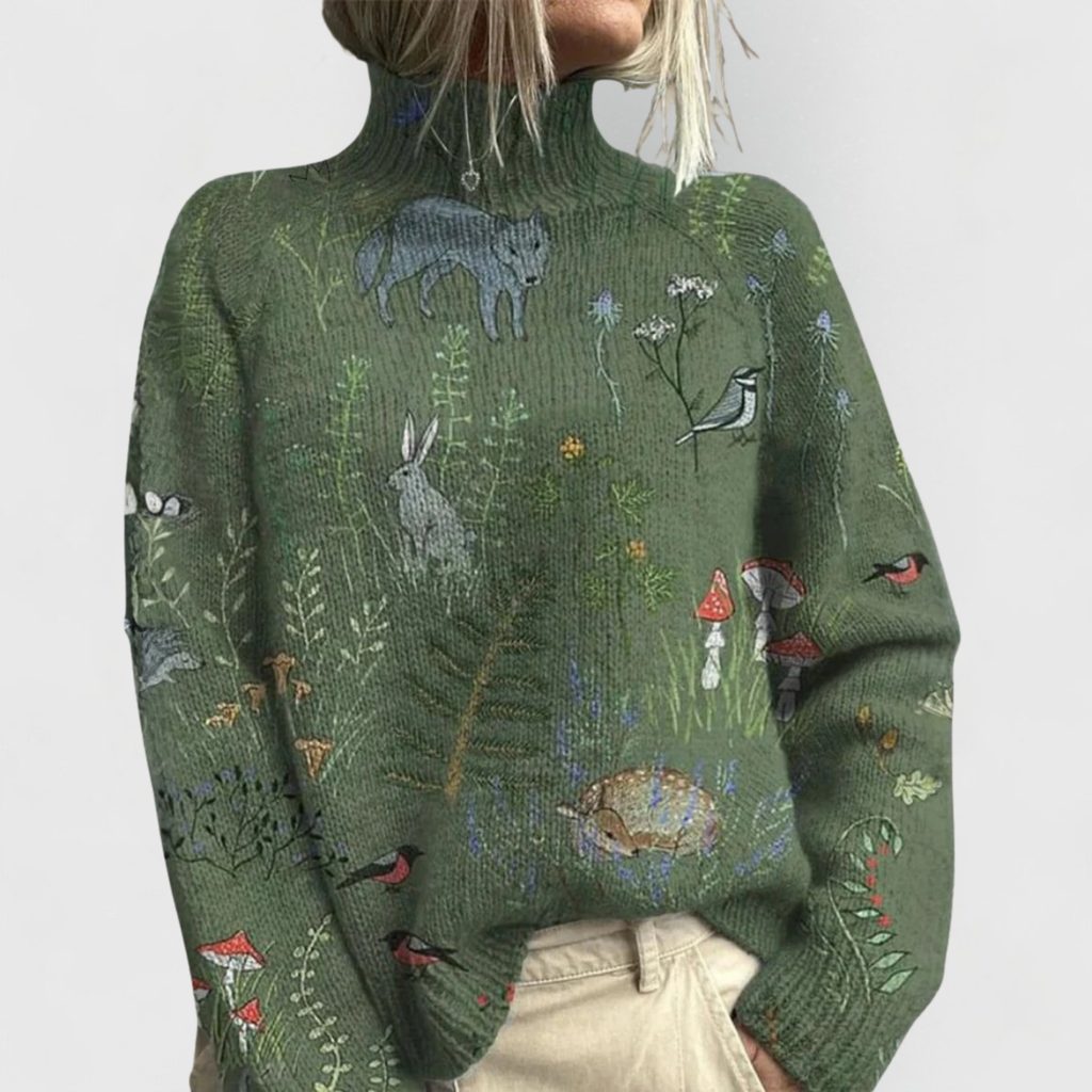 Women's Ribbed Turtleneck Sweater – Relaxed Fit Knit Pullover