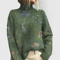Women's Ribbed Turtleneck Sweater – Relaxed Fit Knit Pullover