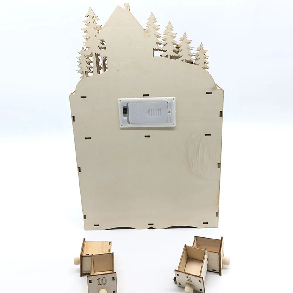 Willow | Wooden LED Christmas Advent Calendar with 24 Refillable Drawers