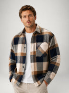 Men's Brushed Plaid Flannel Shirt – Relaxed Fit Overshirt
