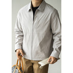 Men's Loose Fit Lapel Jacket – Lightweight Casual Jacket with Side Pockets