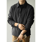 Men's Loose Fit Lapel Jacket – Lightweight Casual Jacket with Side Pockets