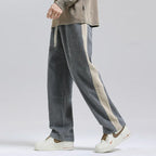 Men's Corduroy Trousers – Tailored Fit Casual Pants with Button Closure