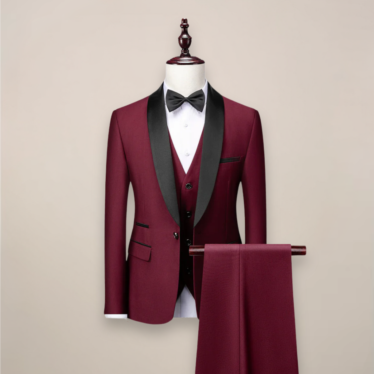 Men's Three-Piece Shawl Lapel Tuxedo – Formal Suit for Weddings & Evening Events