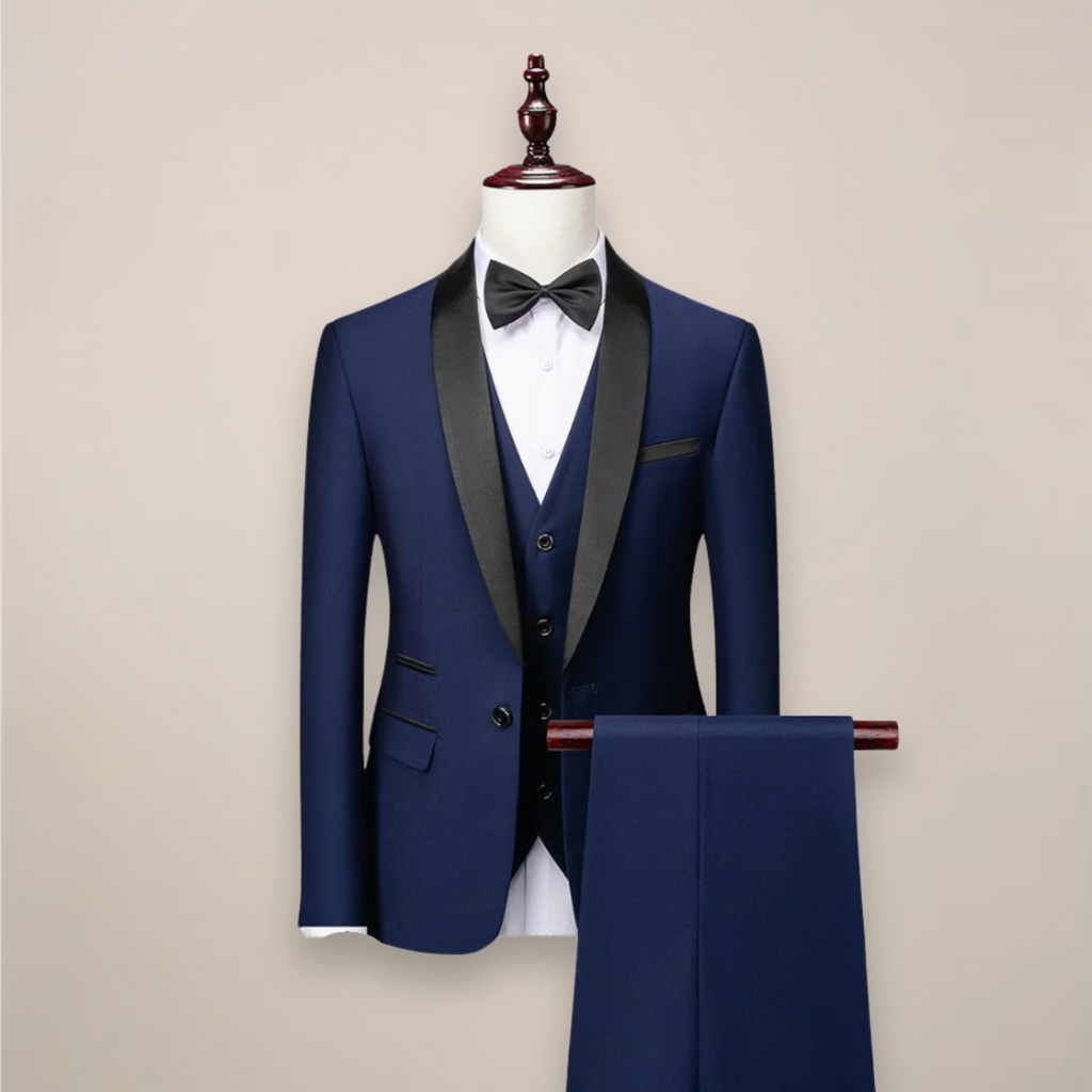Men's Three-Piece Shawl Lapel Tuxedo – Formal Suit for Weddings & Evening Events