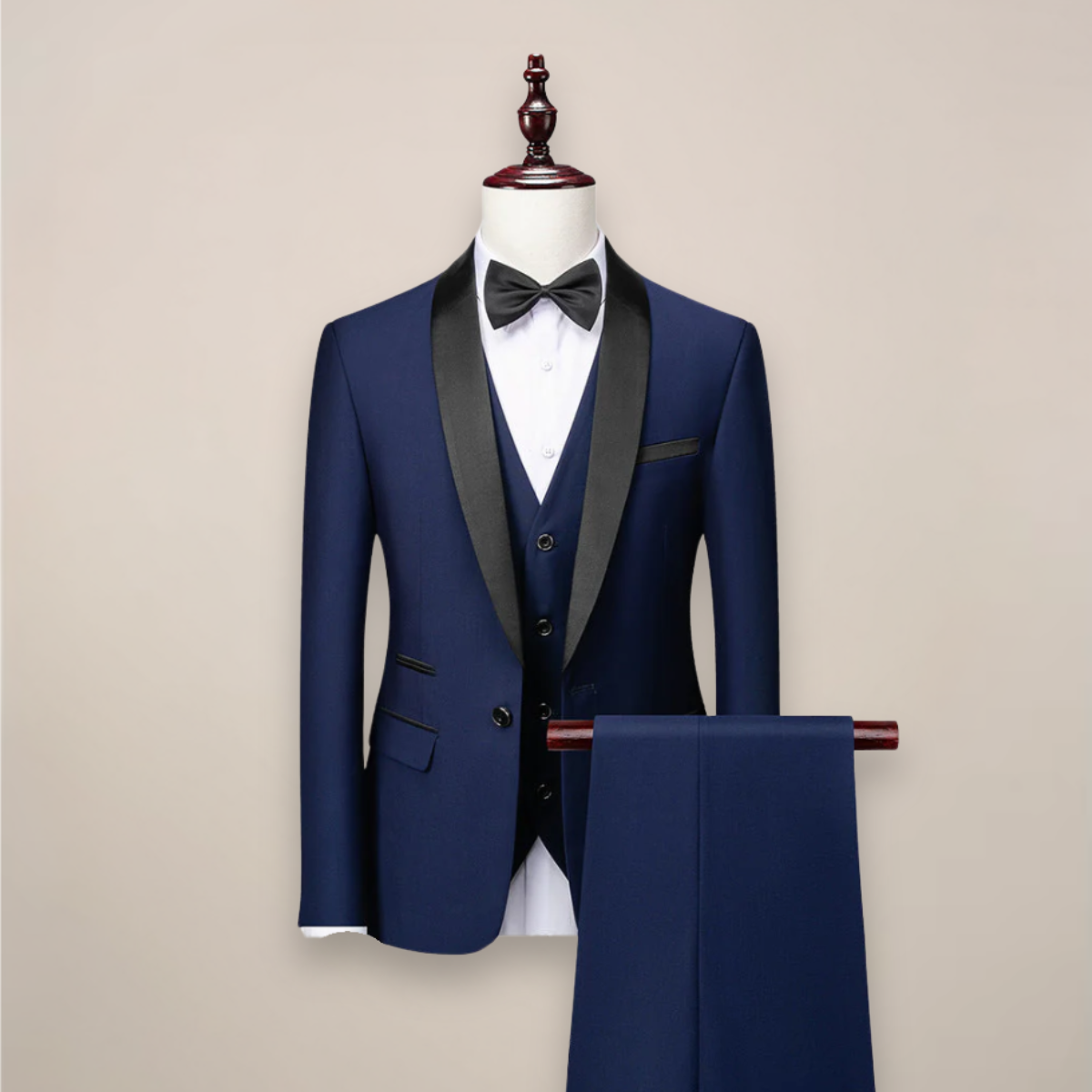 Men's Three-Piece Shawl Lapel Tuxedo – Formal Suit for Weddings & Evening Events