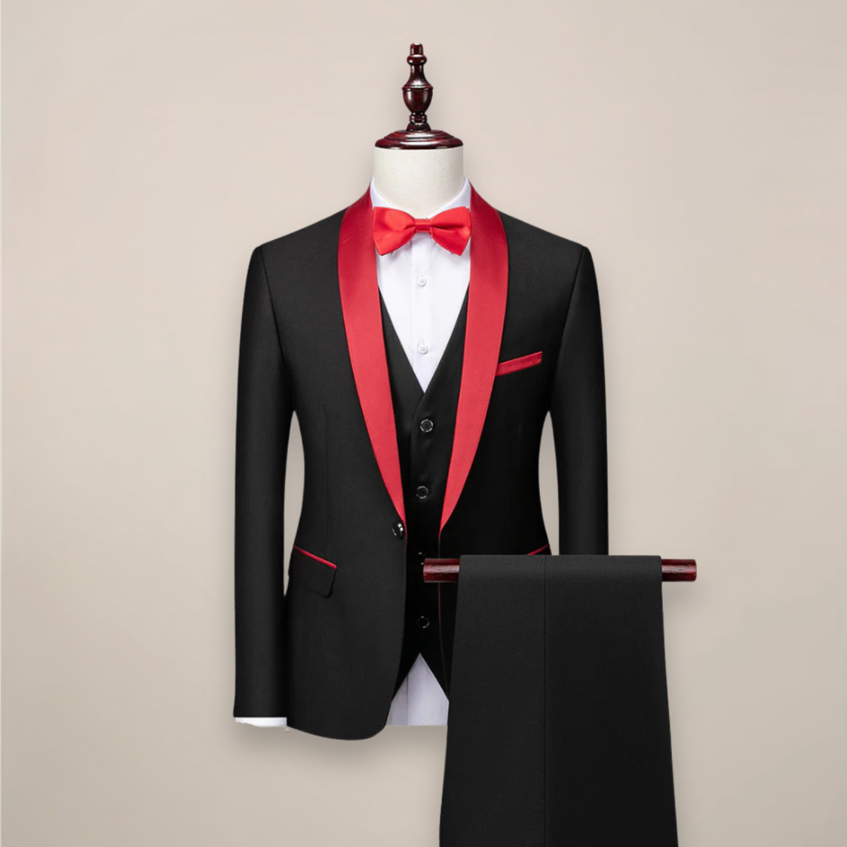 Men's Three-Piece Shawl Lapel Tuxedo – Formal Suit for Weddings & Evening Events