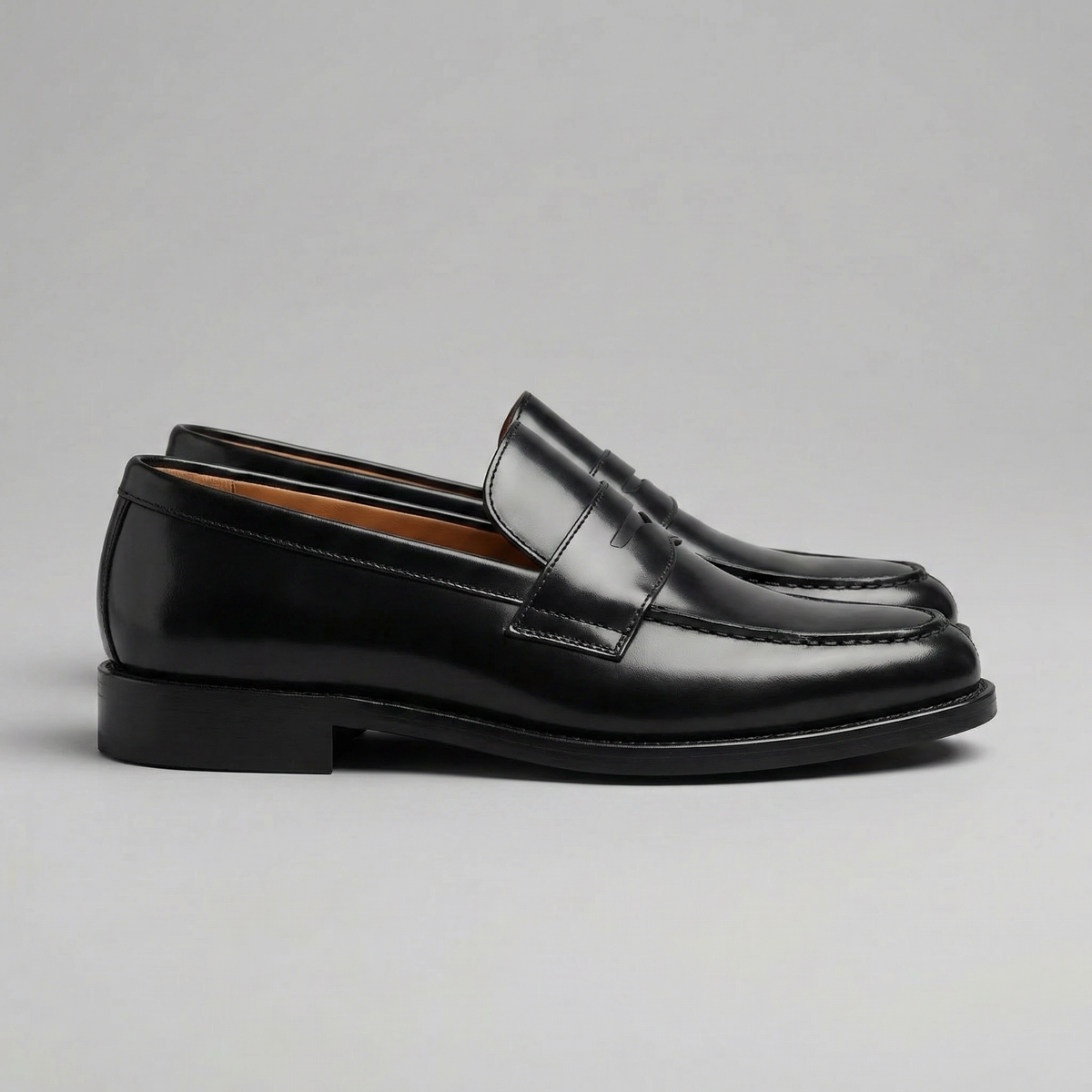 Men's Leather-Look Penny Loafers – Classic Slip-On Smart Casual Dress Shoes