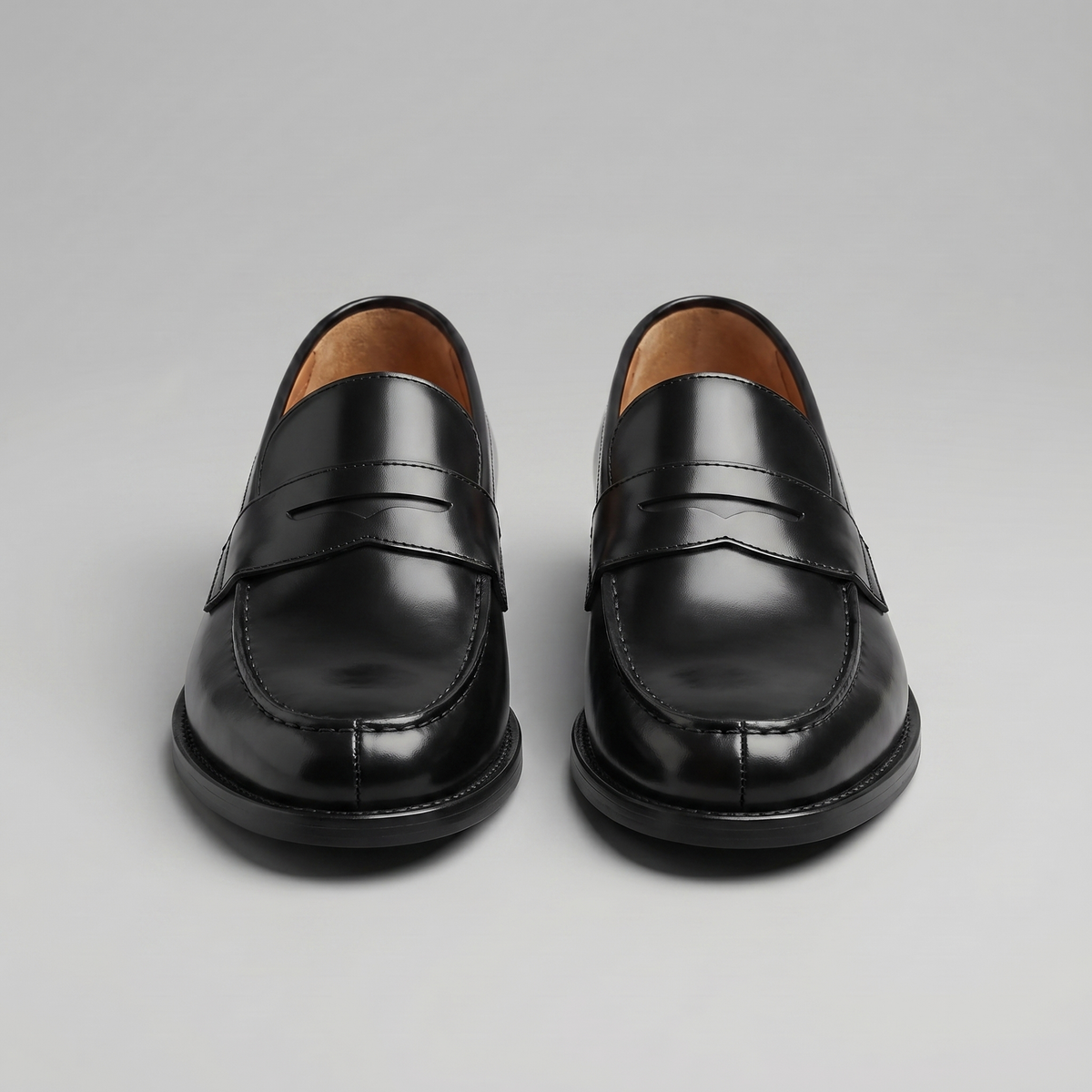 Men's Leather-Look Penny Loafers – Classic Slip-On Smart Casual Dress Shoes