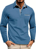 Men's Long Sleeve Polo Shirt – Contrast Collar Smart Casual Top