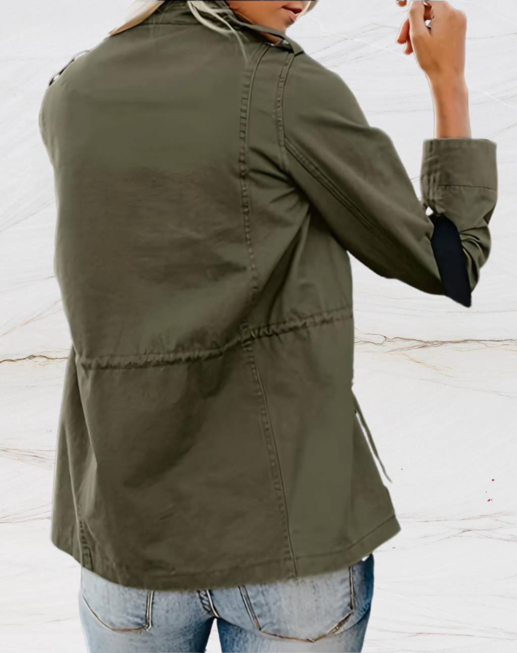 Women's Structured Utility Jacket – Lightweight Zip-Up Jacket with Pockets