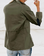 Women's Structured Utility Jacket – Lightweight Zip-Up Jacket with Pockets