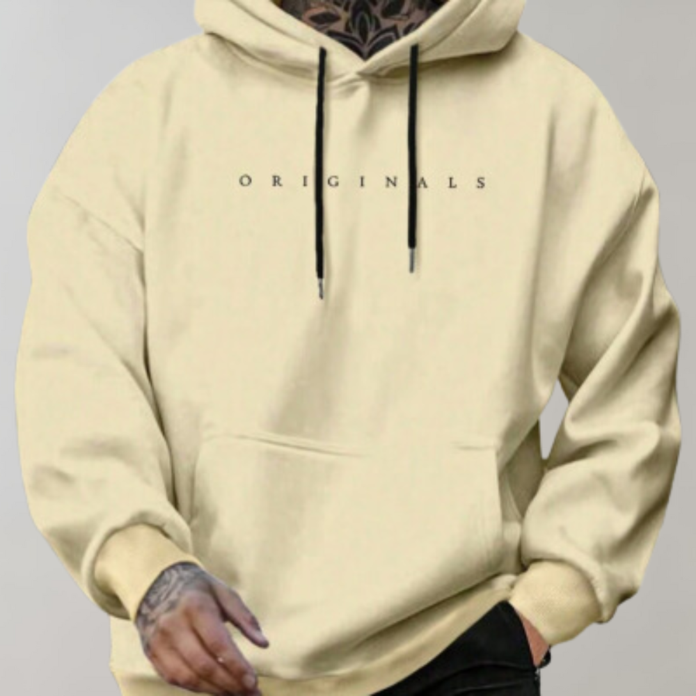 Men's Oversized Pullover Hoodie – Drop Shoulder Drawstring Hooded Sweatshirt