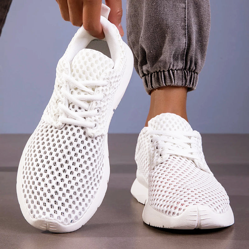 Men's Breathable Mesh Sneakers – Lightweight Lace-Up Walking Shoes