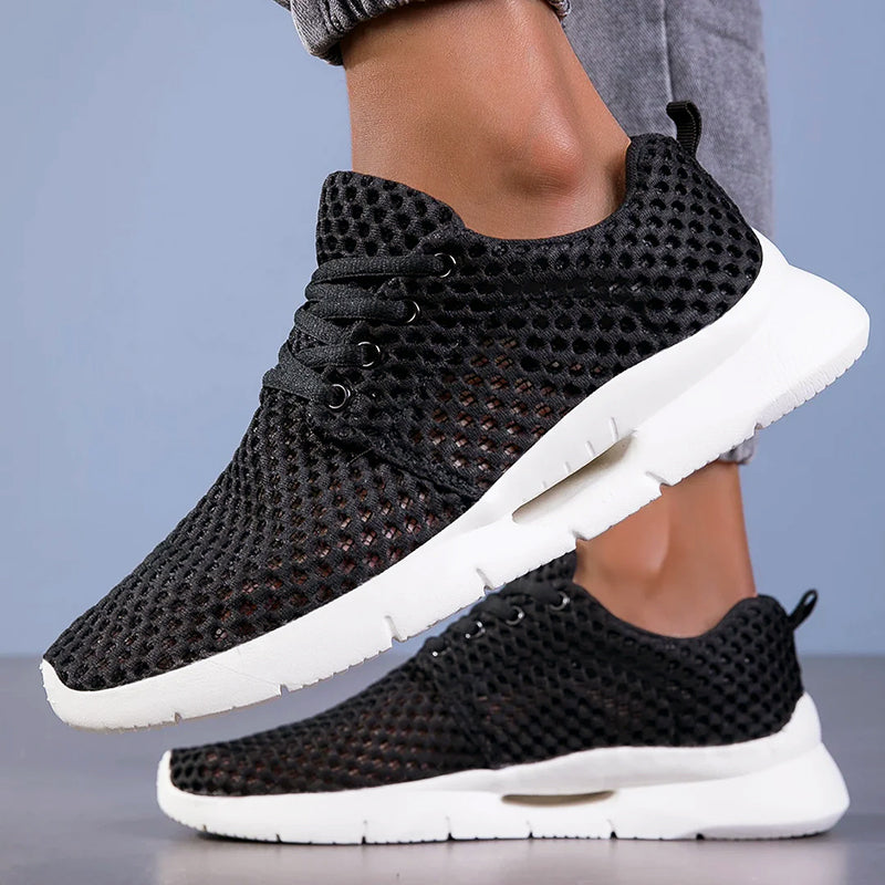 Men's Breathable Mesh Sneakers – Lightweight Lace-Up Walking Shoes
