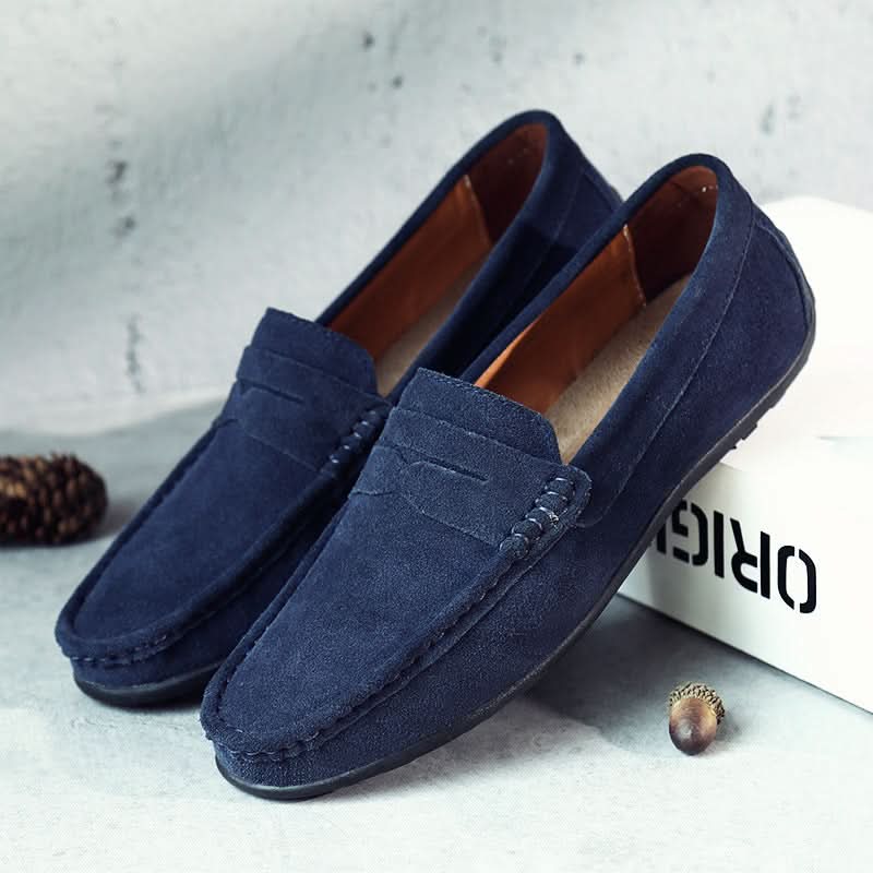 Men's Suede Slip-On Loafers – Minimal Cushioned Smart Casual Shoes