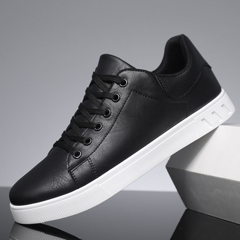 Men's Leather Sneakers – Minimalist Casual Shoes with Cushioned Sole for Everyday Wear