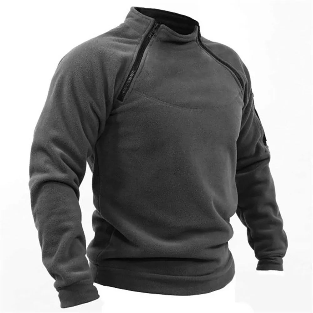 Men's Multi-Zip Pullover Sweatshirt – Raglan Sleeve Utility Sweatshirt