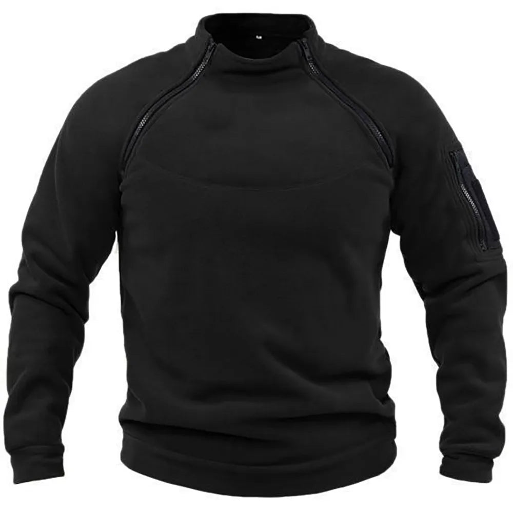 Men's Multi-Zip Pullover Sweatshirt – Raglan Sleeve Utility Sweatshirt