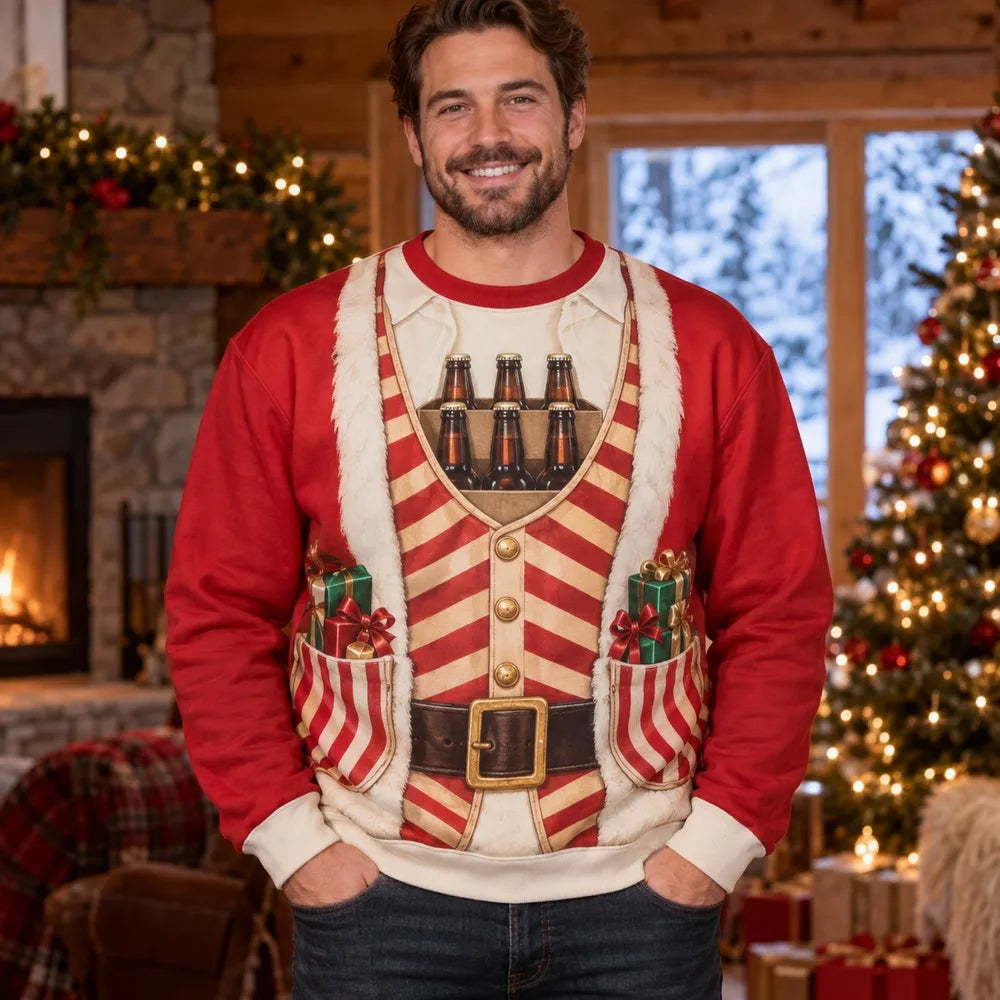 Molly | Unisex Santa Suit Print Ugly Christmas Sweater