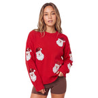 Lucy | Women Sequin Santa Christmas Knit Sweater
