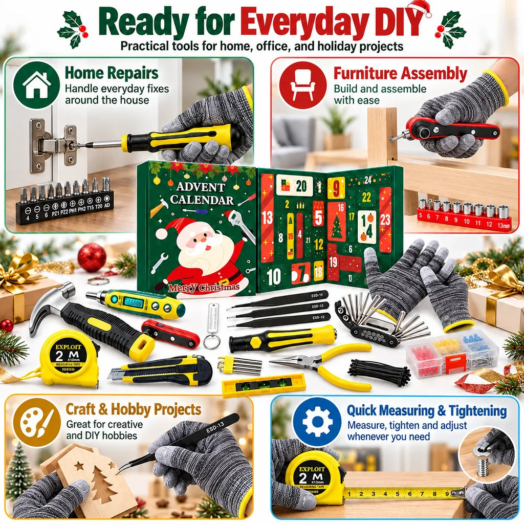 Hank | Mens Hand Tool Christmas Advent Calendar with 24 DIY Tools and Accessories