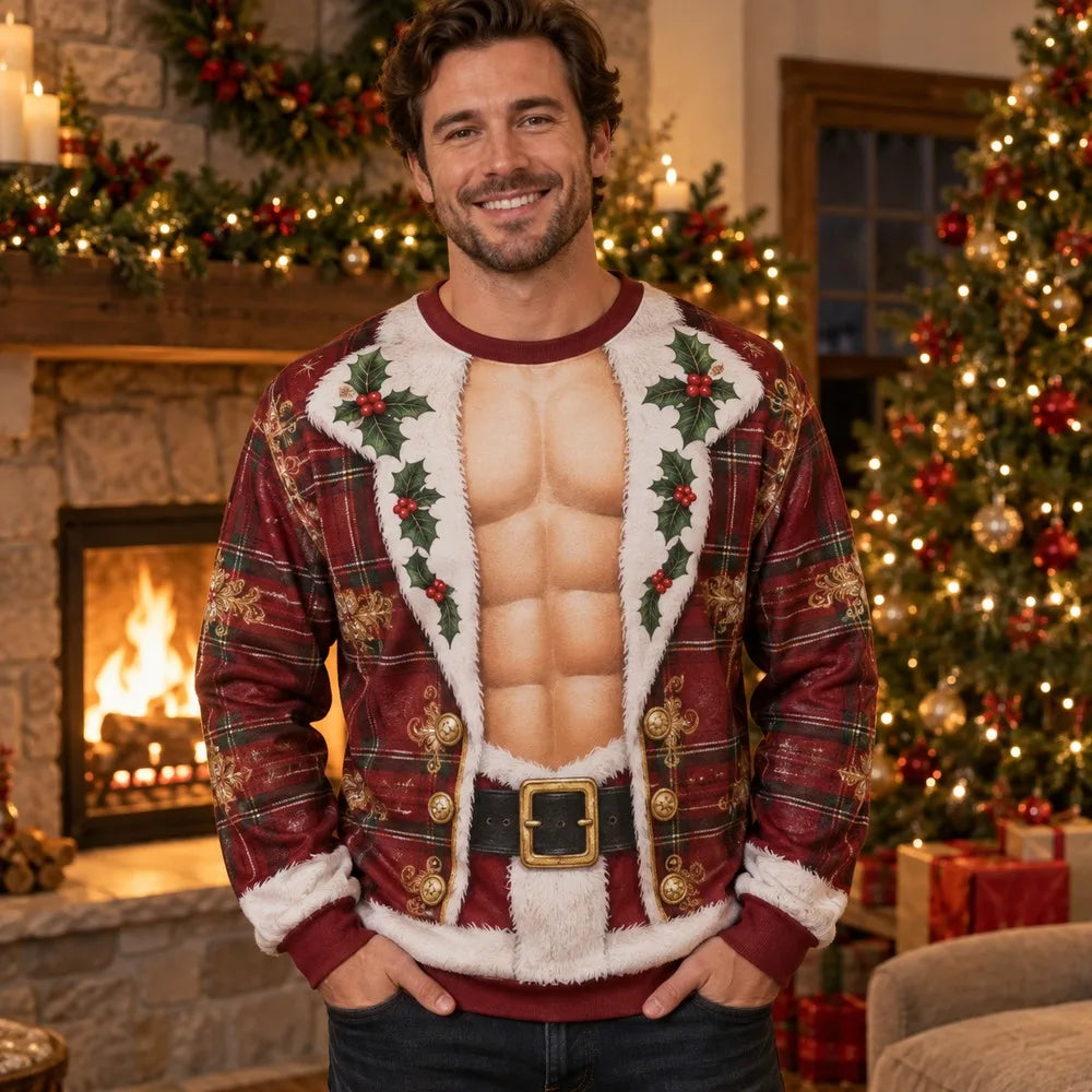Molly | Unisex Santa Suit Print Ugly Christmas Sweater