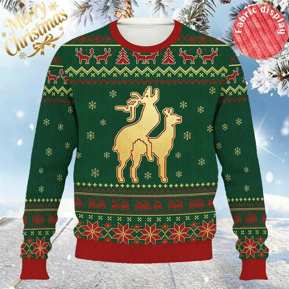 Rudy | Unisex Reindeer Print Ugly Christmas Sweater