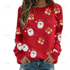 Joy | Women Santa Graphic Print Crew Neck Sweatshirt