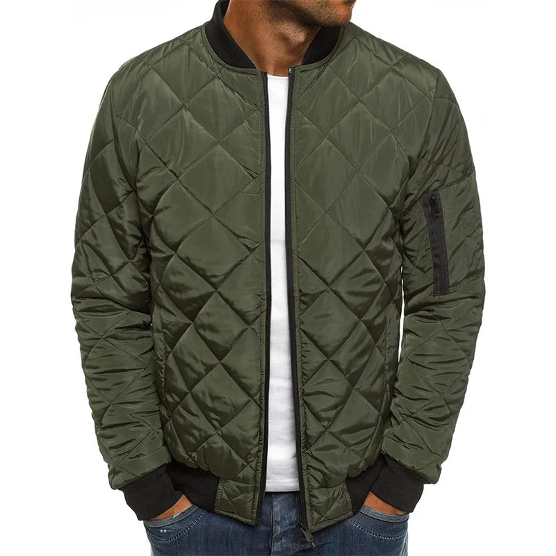 Men's Diamond Quilted Jacket – Lightweight Transitional Layer