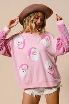 Tessa | Women Sequin Sleeve Christmas Sweatshirt