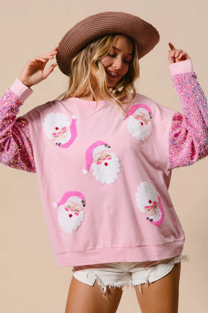Tessa | Women Sequin Sleeve Christmas Sweatshirt