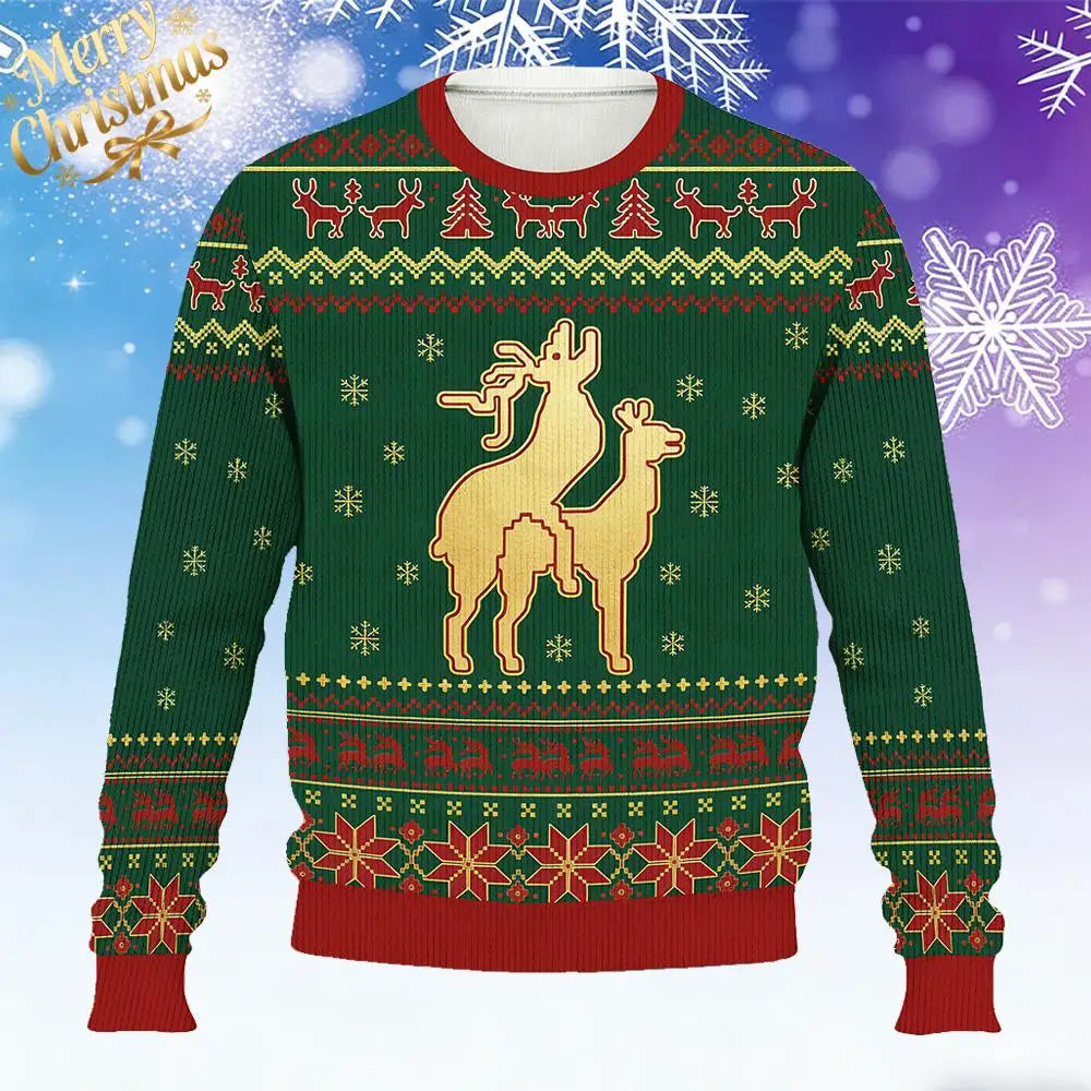 Rudy | Unisex Reindeer Print Ugly Christmas Sweater