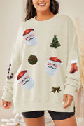 Ruby | Women Oversized Sequin Santa Christmas Sweatshirt