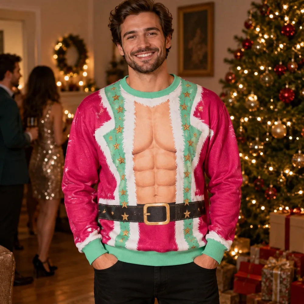 Molly | Unisex Santa Suit Print Ugly Christmas Sweater