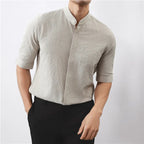 Kyoto Woven Band Collar Shirt