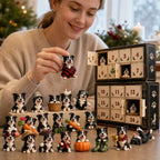 Molly | Border Collie Christmas Advent Calendar with 24 Farm Dog Tree Ornaments