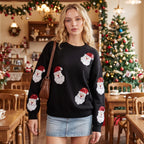 Lucy | Women Sequin Santa Christmas Knit Sweater