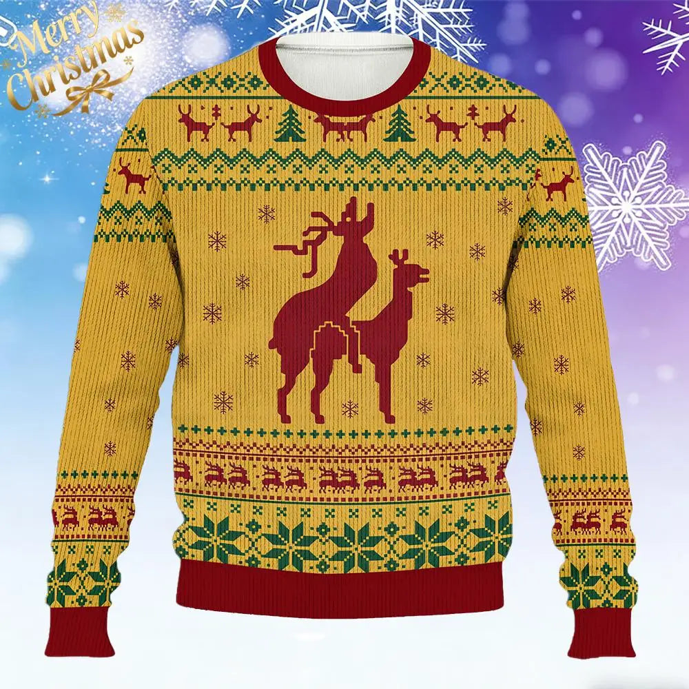 Rudy | Unisex Reindeer Print Ugly Christmas Sweater