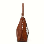 Women's Animal Print Tote with Wristlet – Two-Piece Faux Leather Bag Set