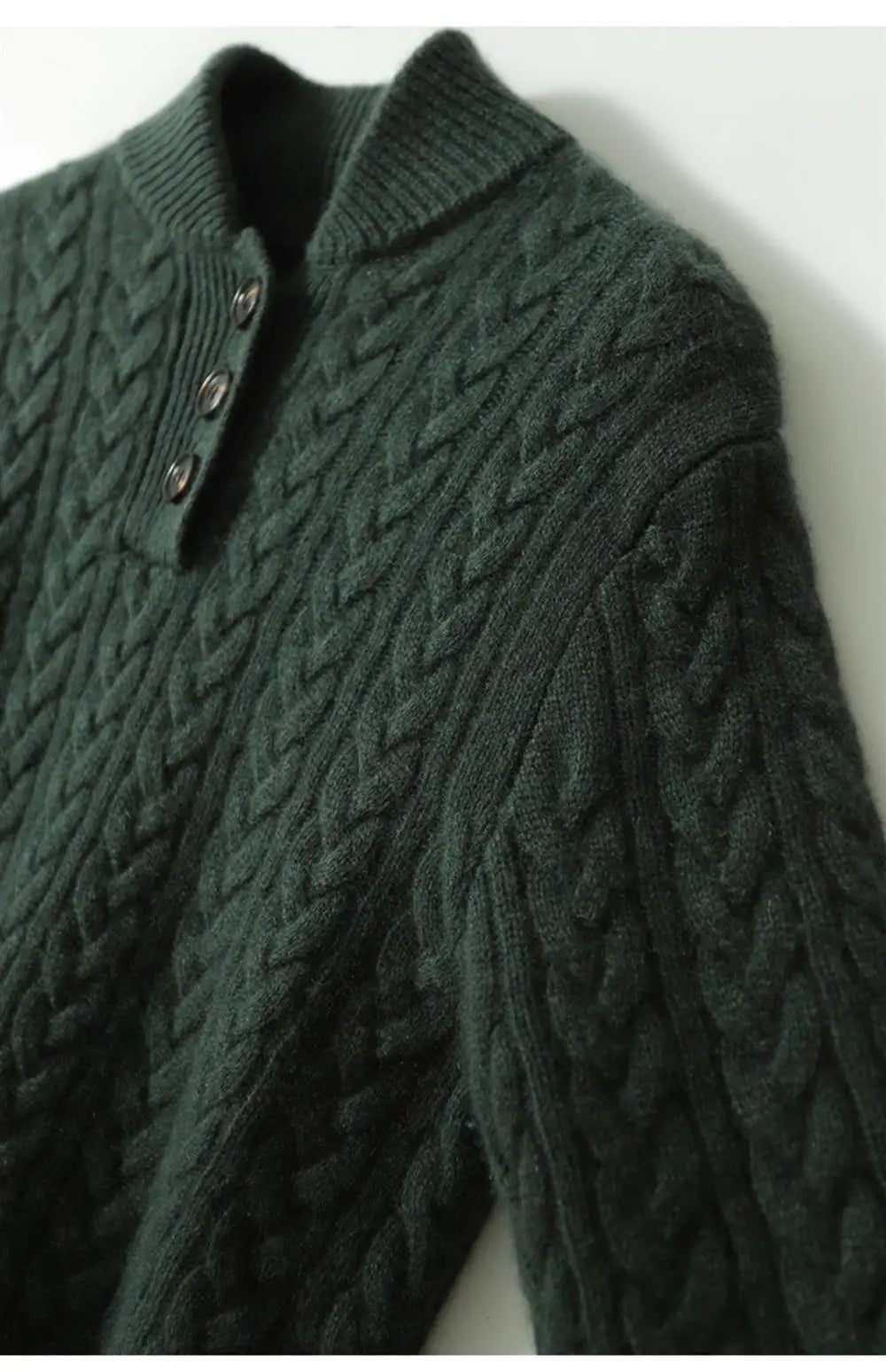 Owen | Men Cable Knit Button Collar Sweater