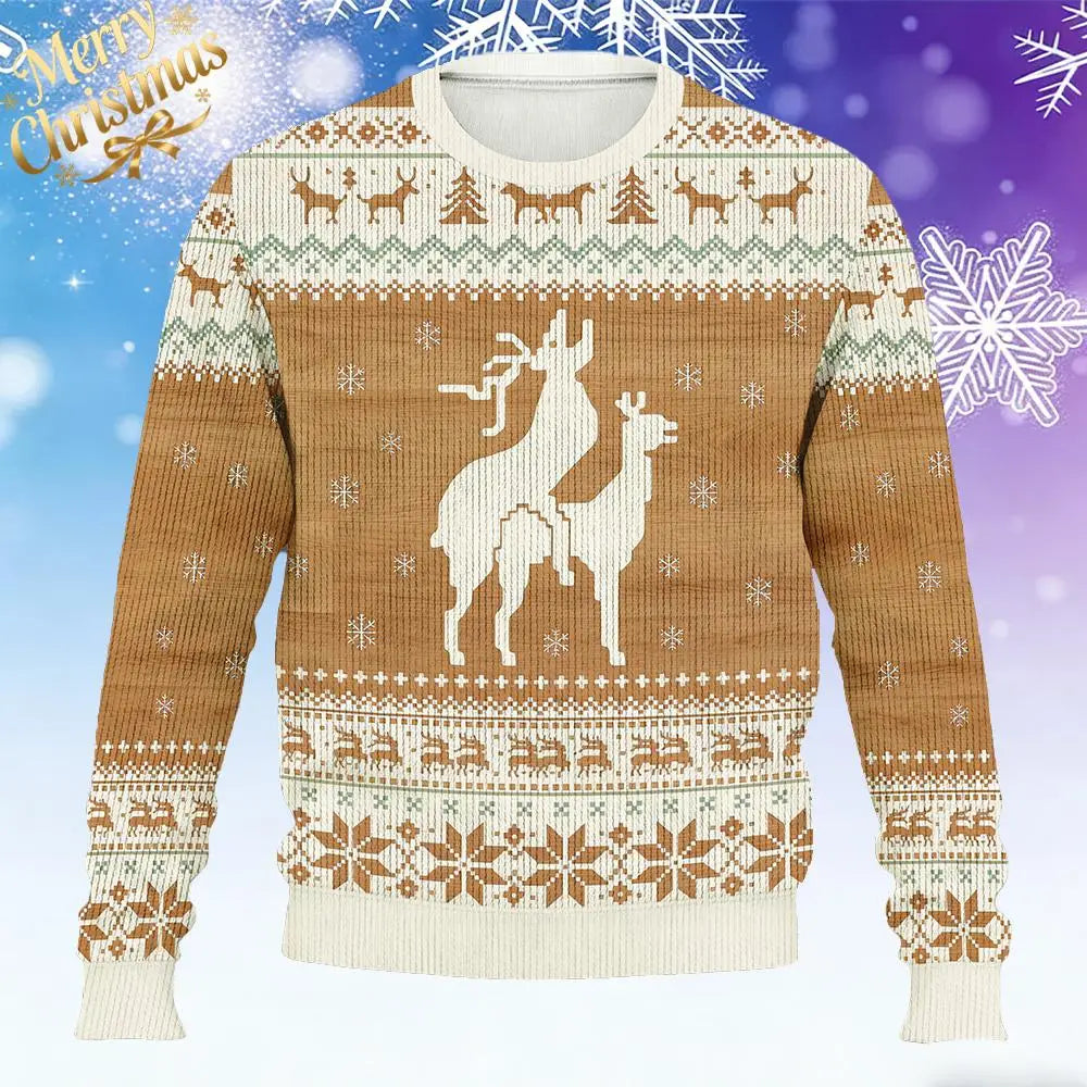 Rudy | Unisex Reindeer Print Ugly Christmas Sweater