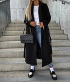 Women's Long Tailored Trench Coat – Sleek Classic Overcoat