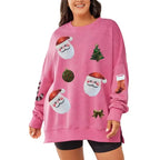 Ruby | Women Oversized Sequin Santa Christmas Sweatshirt