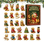 Goldie | Golden Retriever Christmas Advent Calendar with 24 Puppy Tree Ornaments