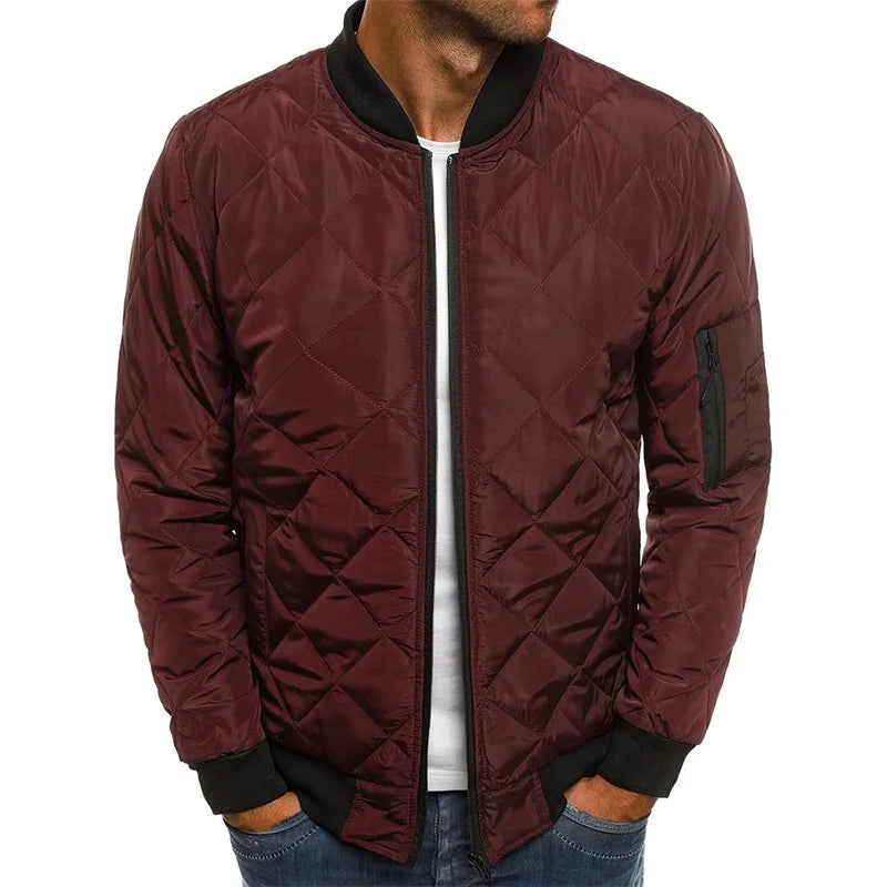 Men's Diamond Quilted Jacket – Lightweight Transitional Layer